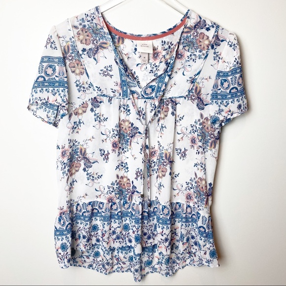 Knox Rose Tops - KNOX ROSE Front Tie Peplum Top, Boho, Hippy